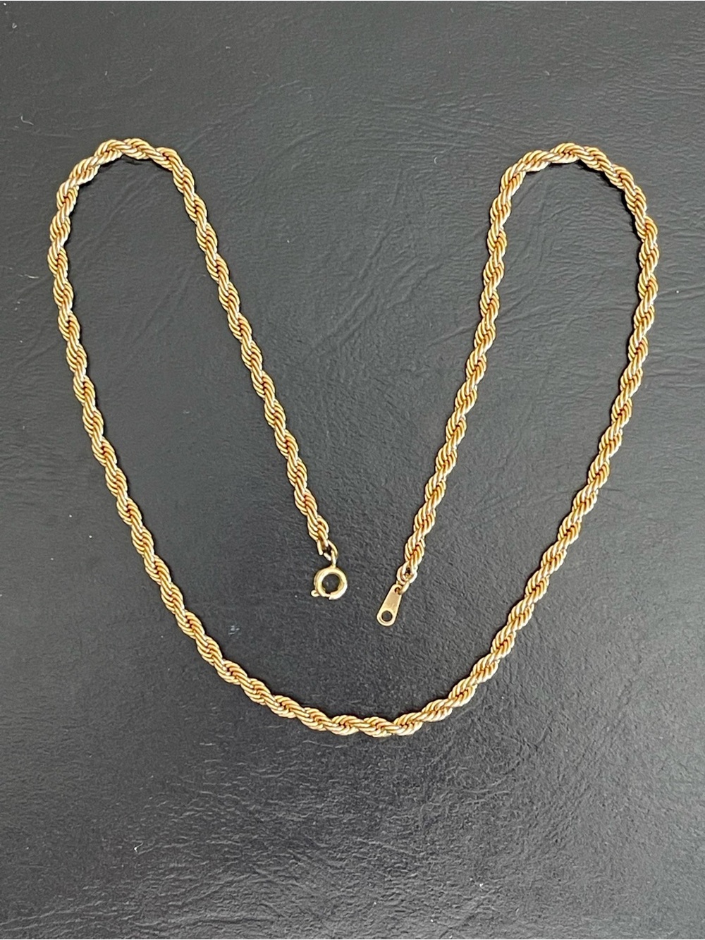 Classic Gold Rope Chain Necklace .